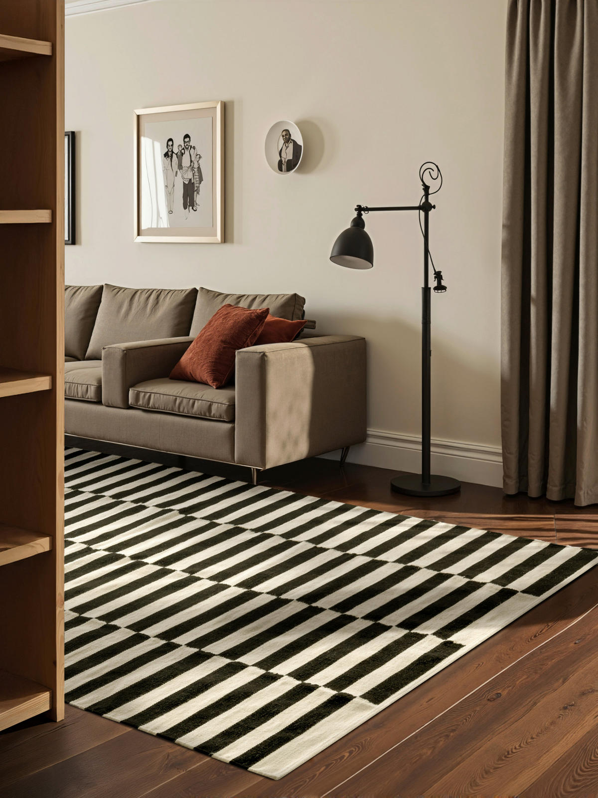 HANDWEBTEPPICH 200/300 cm Donna Schwarz, Weiß  - Schwarz/Weiß, Basics, Textil (200/300cm)