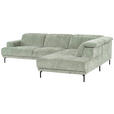 ECKSOFA  in Chenille Mintgrün  307/243 cm  - Schwarz/Mintgrün, Design, Textil/Metall (307/243cm) - Xora