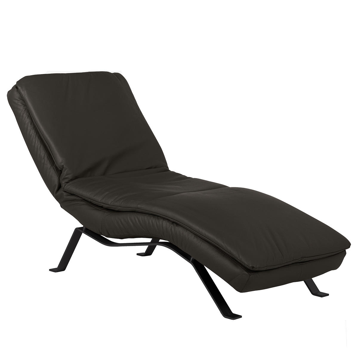 RELAXLIEGE Echtleder Dunkelbraun  - Dunkelbraun/Schwarz, Design, Leder/Metall (65/95/171cm) - Celina Home