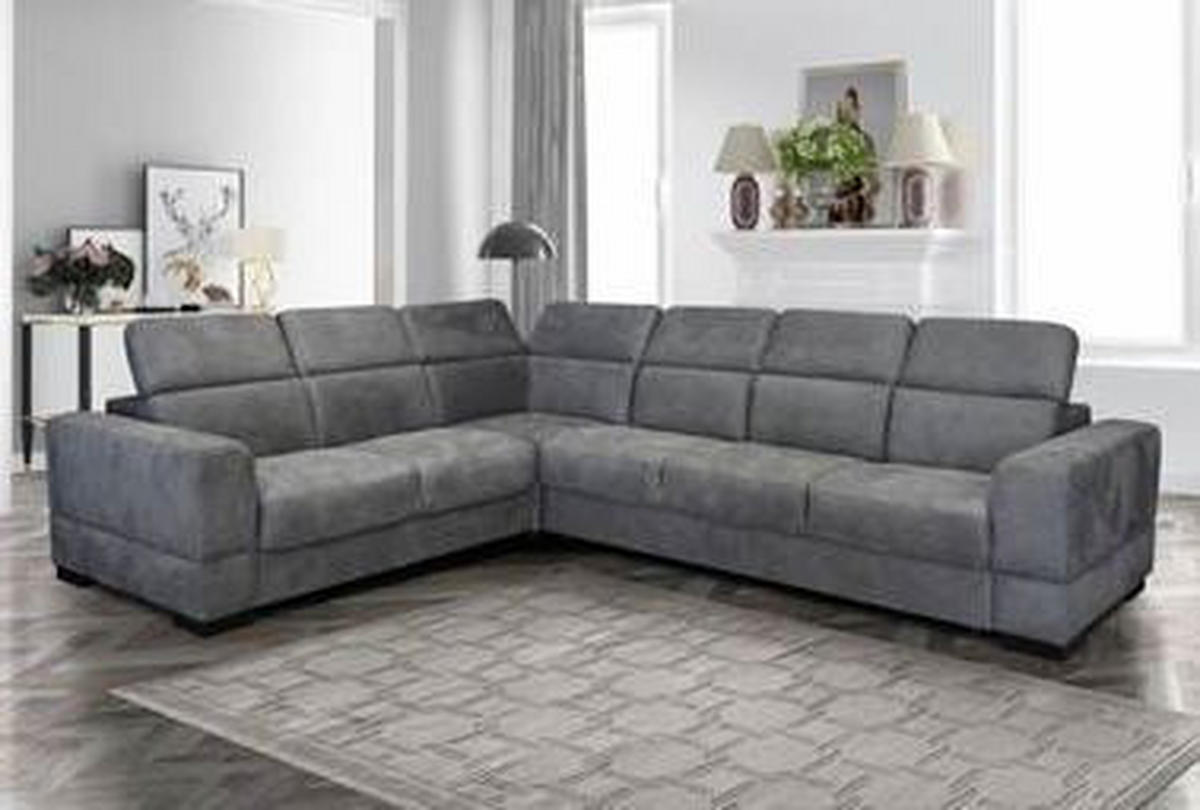 SJEDEĆA GARNITURA drvo, tekstil, drvni materijal  siva   - siva, Moderno, drvni materijal/drvo (245/305cm) - Hom`in