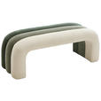 HOCKERBANK 121,5/46,5/46,5 cm Samt Grün, Hellgrün, Beige  - Beige/Hellgrün, Design, Textil (121,5/46,5/46,5cm) - Xora
