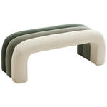 HOCKERBANK 121,5/46,5/46,5 cm Samt Grün, Hellgrün, Beige  - Beige/Hellgrün, Design, Textil (121,5/46,5/46,5cm) - Xora