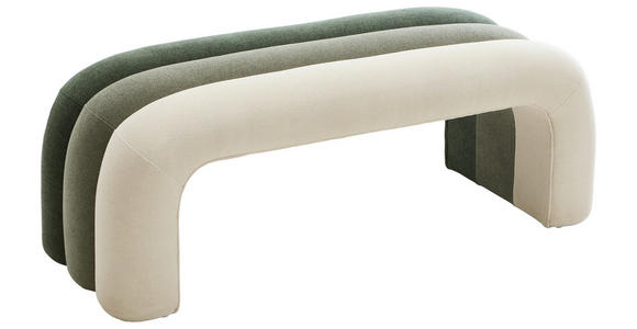 HOCKERBANK 121,5/46,5/46,5 cm Samt Grün, Hellgrün, Beige  - Beige/Hellgrün, Design, Textil (121,5/46,5/46,5cm) - Xora