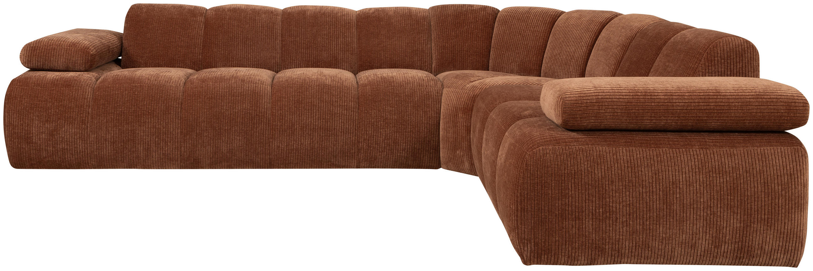 ECKSOFA Mojo Rostfarben gerippt Armteilverstellung  - Rostfarben, Design, Textil (310/230cm) - Livetastic