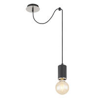 VISEČA SVETILKA        12/160 cm      E27 - črna, Basics, kovina/les (12/160cm) - Globo