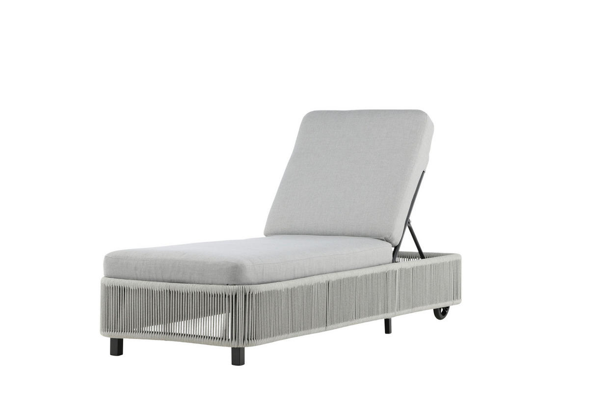 SONNENLIEGE 75/32/205 cm  - Schwarz/Grau, KONVENTIONELL, Textil/Metall (75/32/205cm) - Gardenson