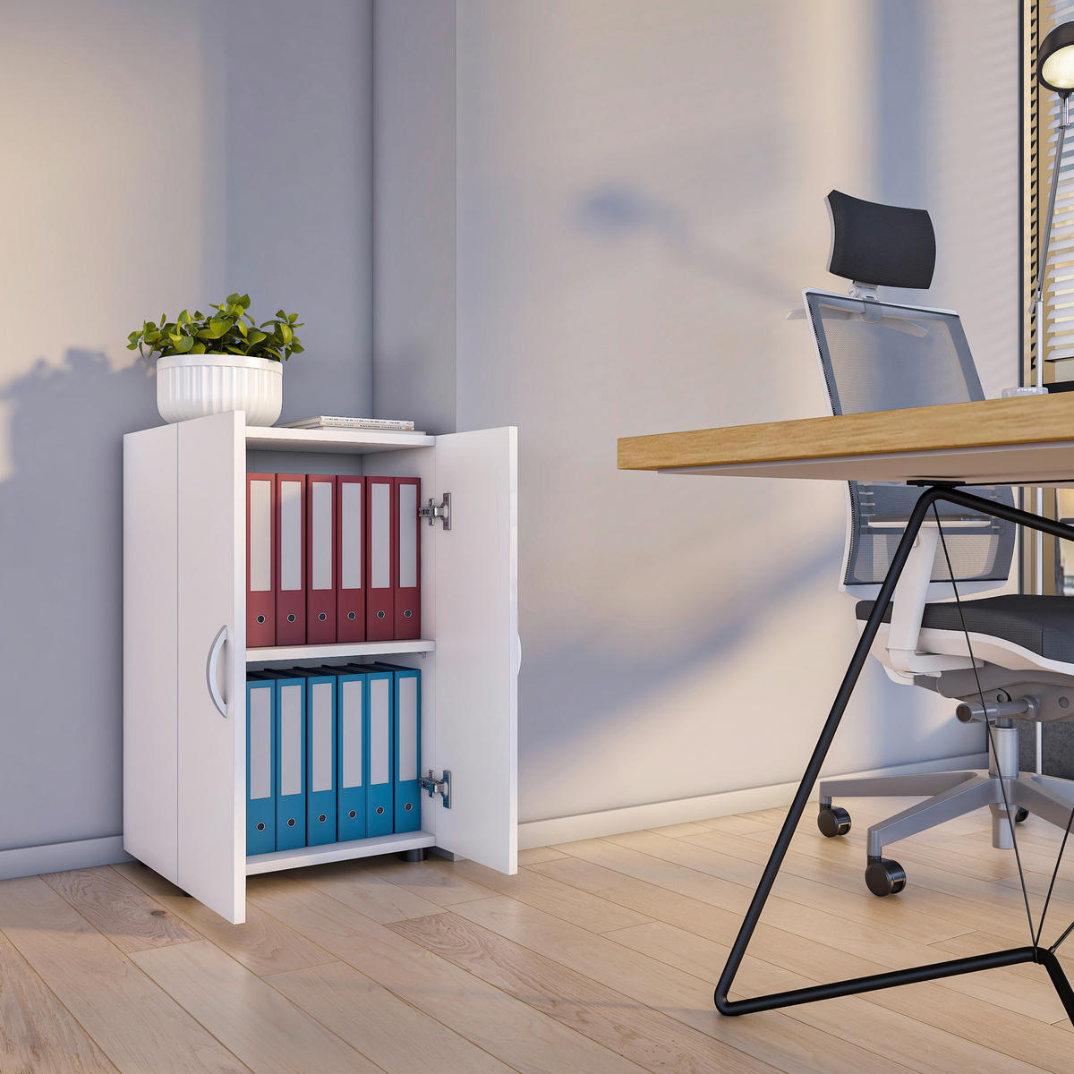 AKTENSCHRANK 49/74/34 cm  - Weiss, Modern, Holzwerkstoff (49/74/34cm) - MID.YOU