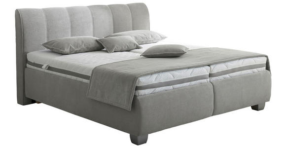 POLSTERBETT 180/200 cm in Grau - Silberfarben/Weiß, Design, Holz/Textil (180/200cm) - Carryhome