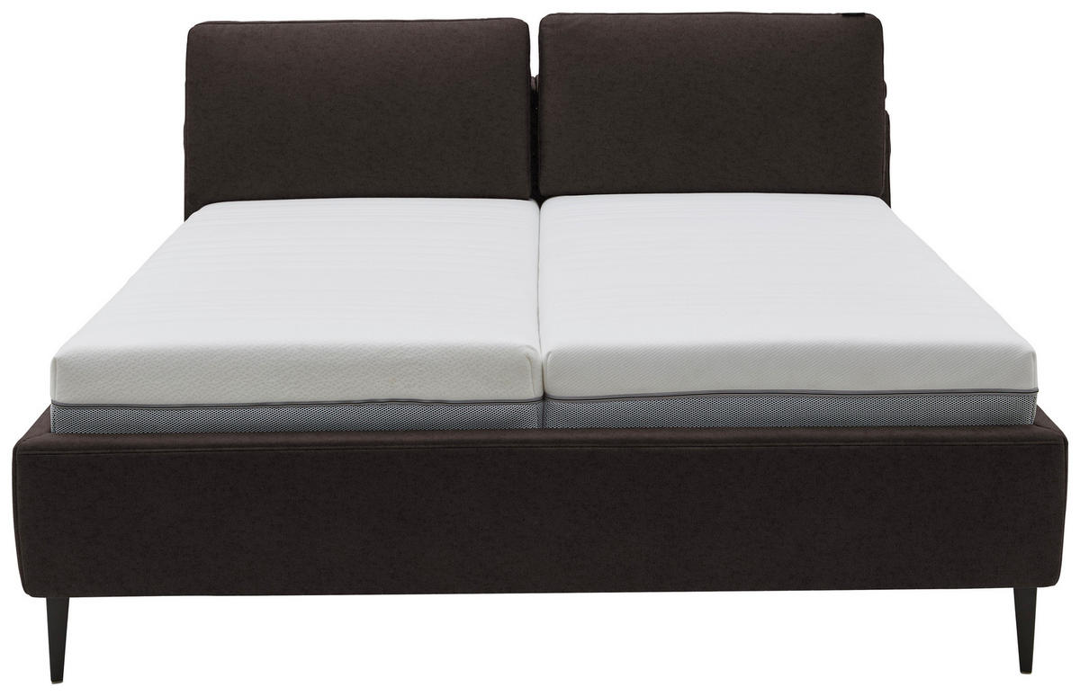 POLSTERBETT 200/200 cm  in Dunkelbraun  - Hellbraun/Anthrazit, Design, Holz/Textil (200/200cm) - Johann Jakob