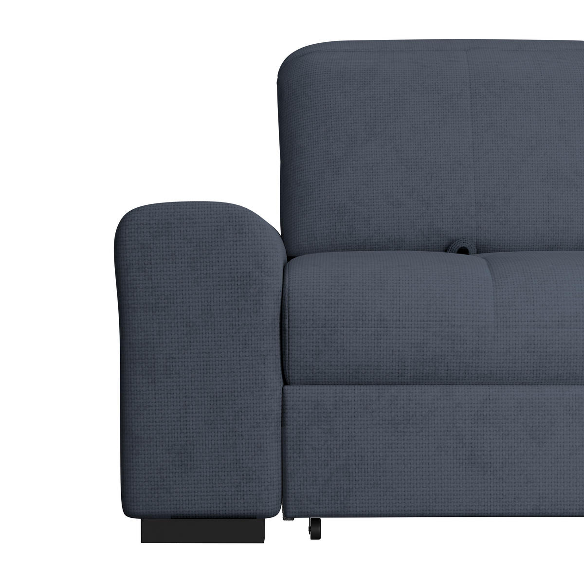 ECKSOFA Blau Chenille Rücken echt, Kopfteilverstellung  - Blau/Schwarz, KONVENTIONELL, Holz/Textil (286/203cm) - MID.YOU