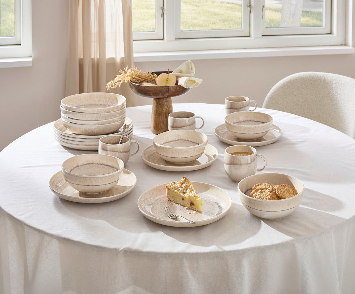FRÜHSTÜCKSSERVICE Sandfarben 12-teilig Perlemor sand  - Sandfarben, KONVENTIONELL, Keramik (34,5/19,4/32,0cm) - like.Villeroy & Boch