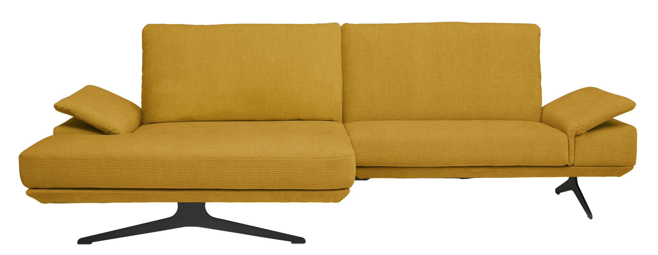 ECKSOFA - Currygelb/Schwarz, Design, Textil/Metall (155/284cm) - Koinor