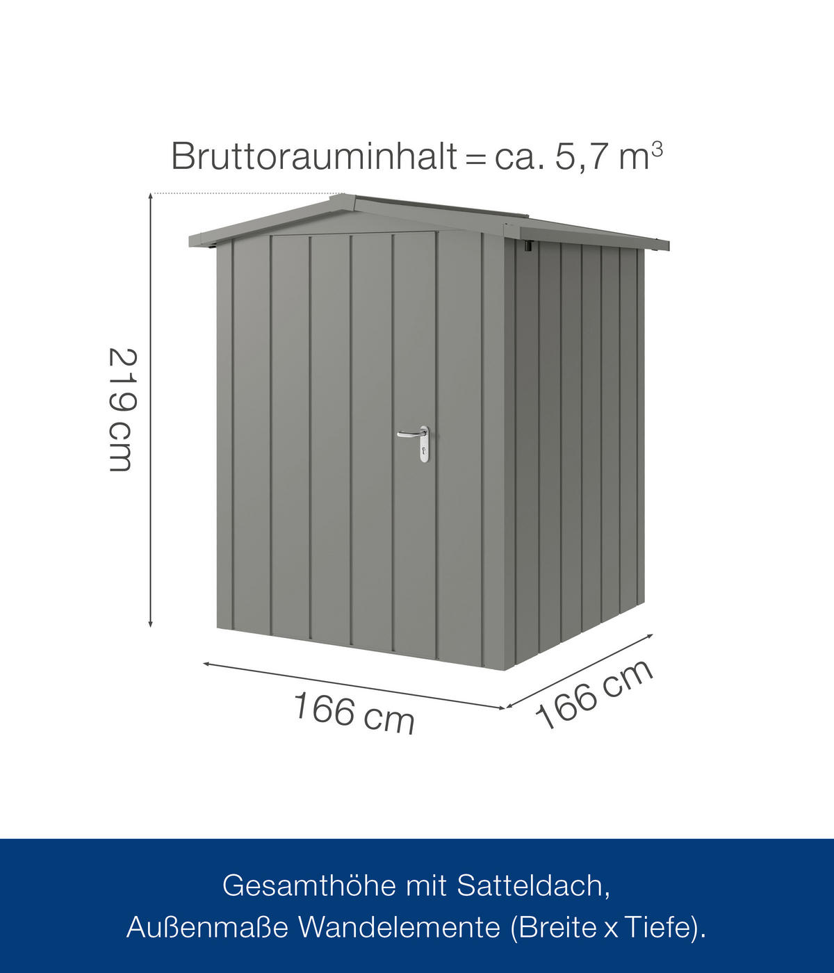 GERÄTEHAUS 189/219/181 cm  - Alufarben, Basics, Metall (189/219/181cm)