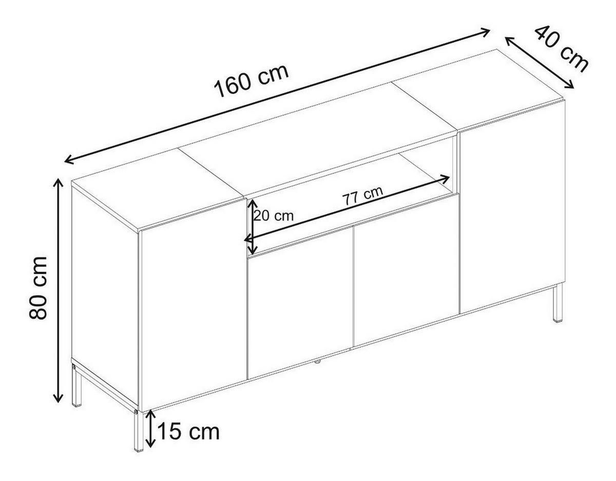 LOWBOARD  160/80/40 cm  - Sandfarben/Eichefarben, MODERN, Holzwerkstoff (160/80/40cm) - MID.YOU