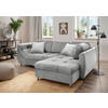 ECKSCHLAFSOFA Mikrofaser Silberfarben  - Chromfarben/Silberfarben, MODERN, Textil/Metall (250/190cm) - Livetastic