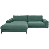 ECKSOFA in Feincord Grün  207/293 cm  - Schwarz/Grün, Design, Textil/Metall (207/293cm) - Dieter Knoll