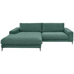 ECKSOFA Grün Feincord  - Schwarz/Grün, Design, Textil/Metall (207/293cm) - Dieter Knoll