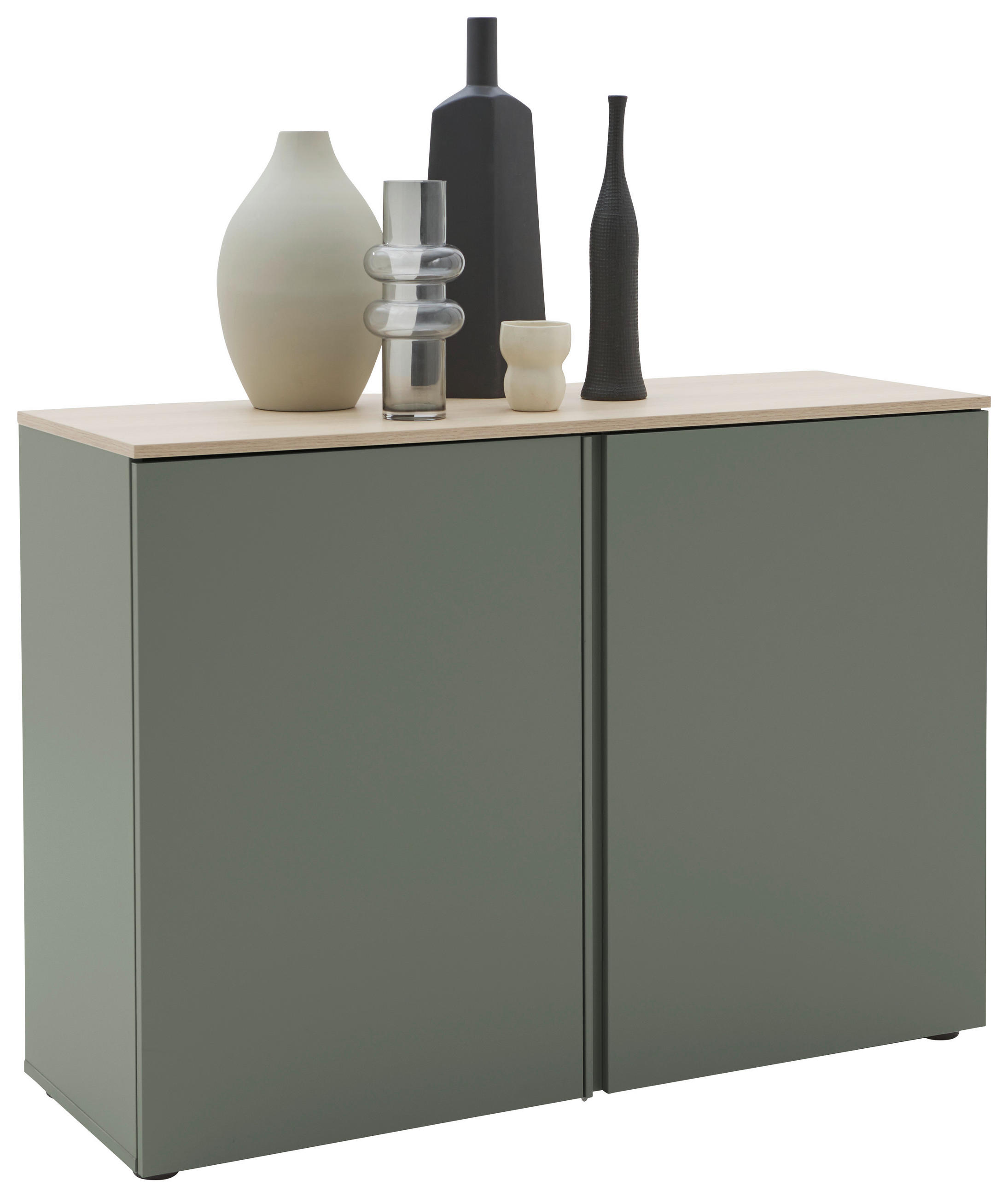 SIDEBOARD  in 120,2/89/43 cm  - Eichefarben/Schwarz, Design, Holzwerkstoff/Kunststoff (120,2/89/43cm) - Voleo