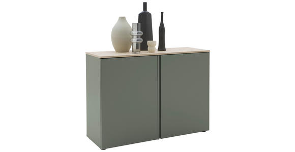 SIDEBOARD  in 120,2/89/43 cm  - Eichefarben/Schwarz, Design, Holzwerkstoff/Kunststoff (120,2/89/43cm) - Voleo