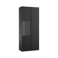 VITRINE Schwarz  - Schwarz, Design, Glas/Holzwerkstoff (79,4/187,5/40cm) - MID.YOU