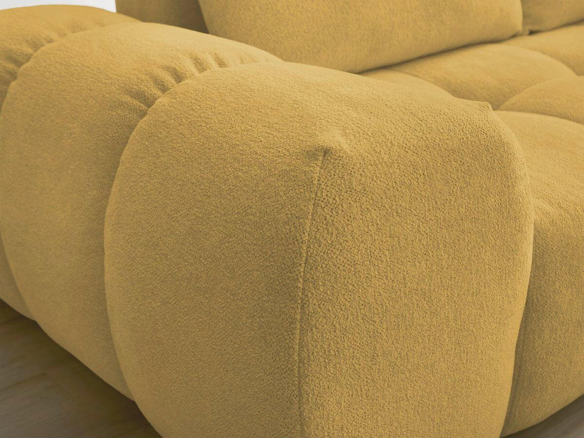 ECKSCHLAFSOFA EVEREST  mit Rücken echt, Armteil links, Armteil rechts Flachgewebe Gelb  - Gelb/Schwarz, MODERN, Kunststoff/Textil (320/212cm)