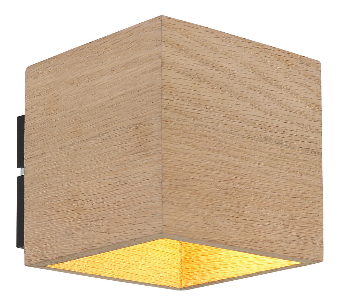 WANDLEUCHTE Edwin 11/11 cm  - Schwarz/Braun, Design, Holz/Metall (11/11cm) - Globo