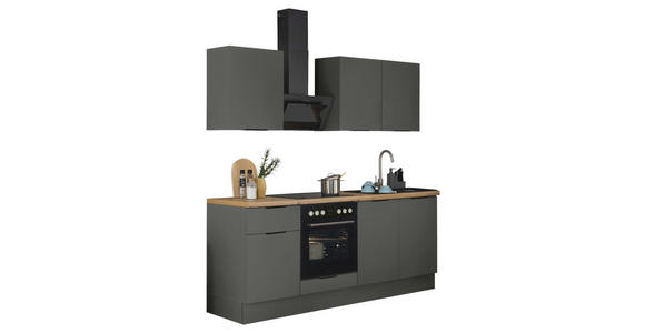 KÜCHENLEERBLOCK in Graphitfarben - Schwarz/Graphitfarben, Basics, Holzwerkstoff/Metall (210/211/60cm) - Xora