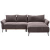 ECKSOFA Braun Chenille  - Schwarz/Braun, KONVENTIONELL, Textil/Metall (255/164cm) - Carryhome