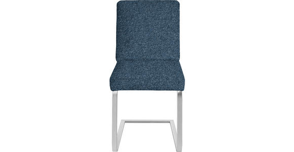 SCHWINGSTUHL  in Stahl Chenille  - Chromfarben/Dunkelblau, Design, Textil/Metall (46/92/60cm) - Dieter Knoll