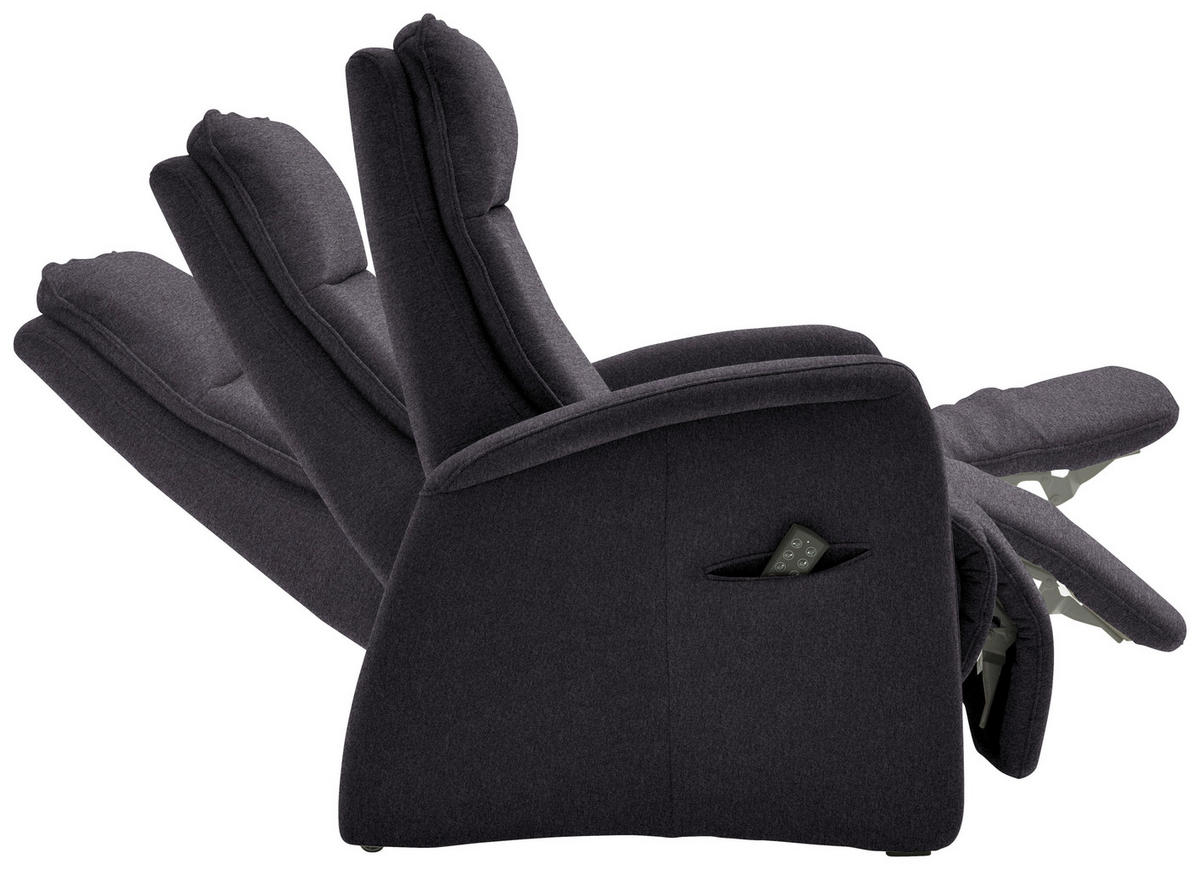 FERNSEHSESSEL in Chenille Anthrazit  - Anthrazit, Konventionell, Textil (79/114/87-176cm) - Valdera