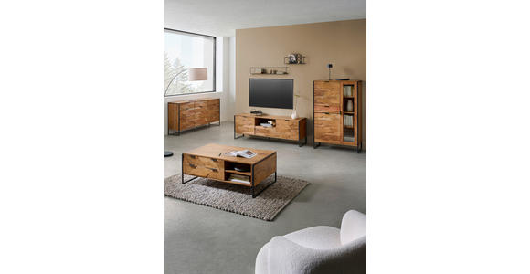 SIDEBOARD 175/86/40 cm  - Schwarz/Akaziefarben, Trend, Holz/Metall (175/86/40cm) - Ambia Home