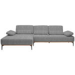 ECKSOFA in Flachgewebe Graublau  - Graublau/Schwarz, Natur, Holz/Textil (176/314cm) - Valnatura