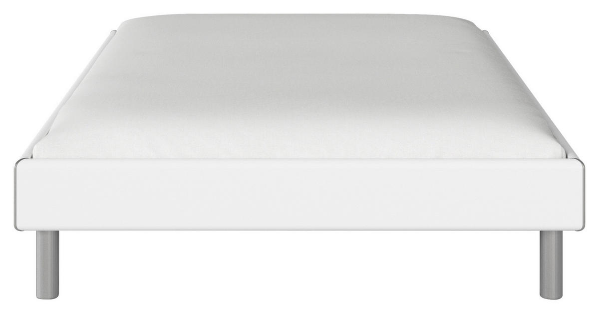BETT 140/200 cm  in Weiß  - Alufarben/Weiß, Design, Metall (140/200cm) - Carryhome