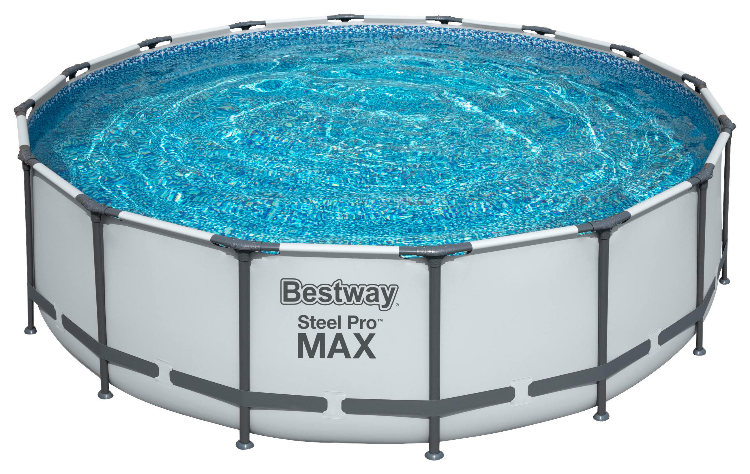 POOL SET STEEL PRO 5612Z 488/122 cm  - Blau/Weiß, Basics, Kunststoff/Metall (488/122cm) - Bestway
