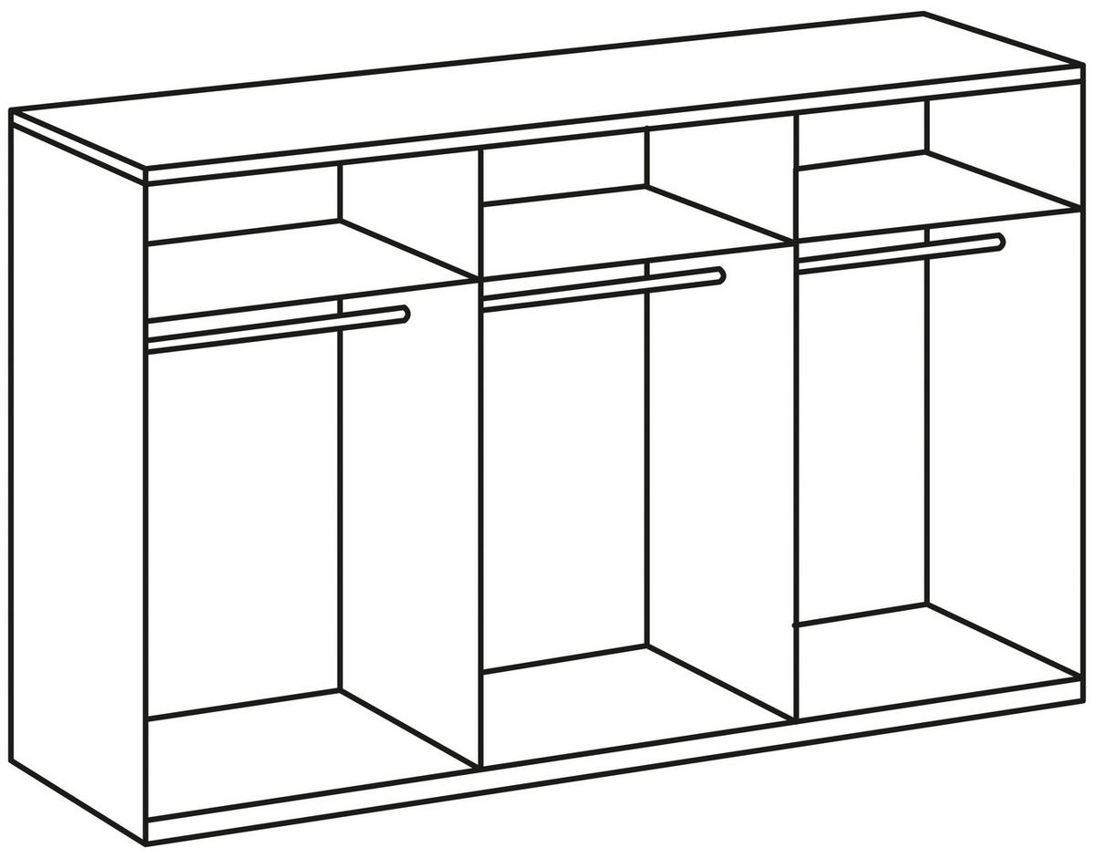 SCHWEBETÜRENSCHRANK  in Graphitfarben, Schwarz, Sahara  - Schwarz/Graphitfarben, Design, Glas/Holzwerkstoff (270/208/65cm) - Carryhome
