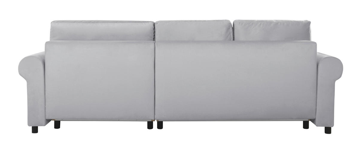 ECKSOFA in Hellgrau  - Buchefarben/Hellgrau, Design, Holz/Textil (266/161cm) - MID.YOU