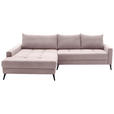 ECKSOFA  in Cord Rosa  173/280 cm  - Schwarz/Rosa, KONVENTIONELL, Textil/Metall (173/280cm) - Hom`in