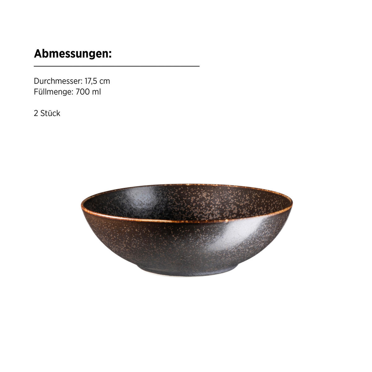 KOMBISERVICE Braun, Schwarz Powerful 8-teilig 2 Personen  - Schwarz/Braun, Trend, Keramik - Mäser