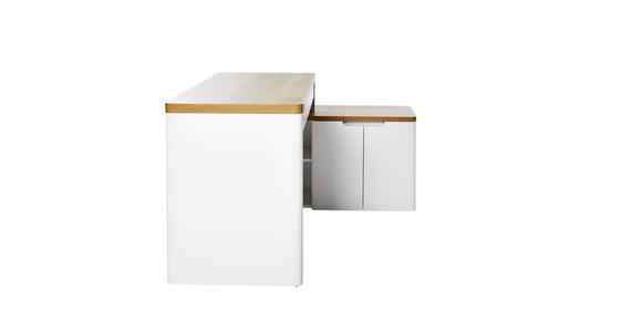 ECKSCHREIBTISCH 140/118/76 cm  in Weiß, Eichefarben  - Eichefarben/Weiß, KONVENTIONELL, Holzwerkstoff (140/118/76cm) - Venda