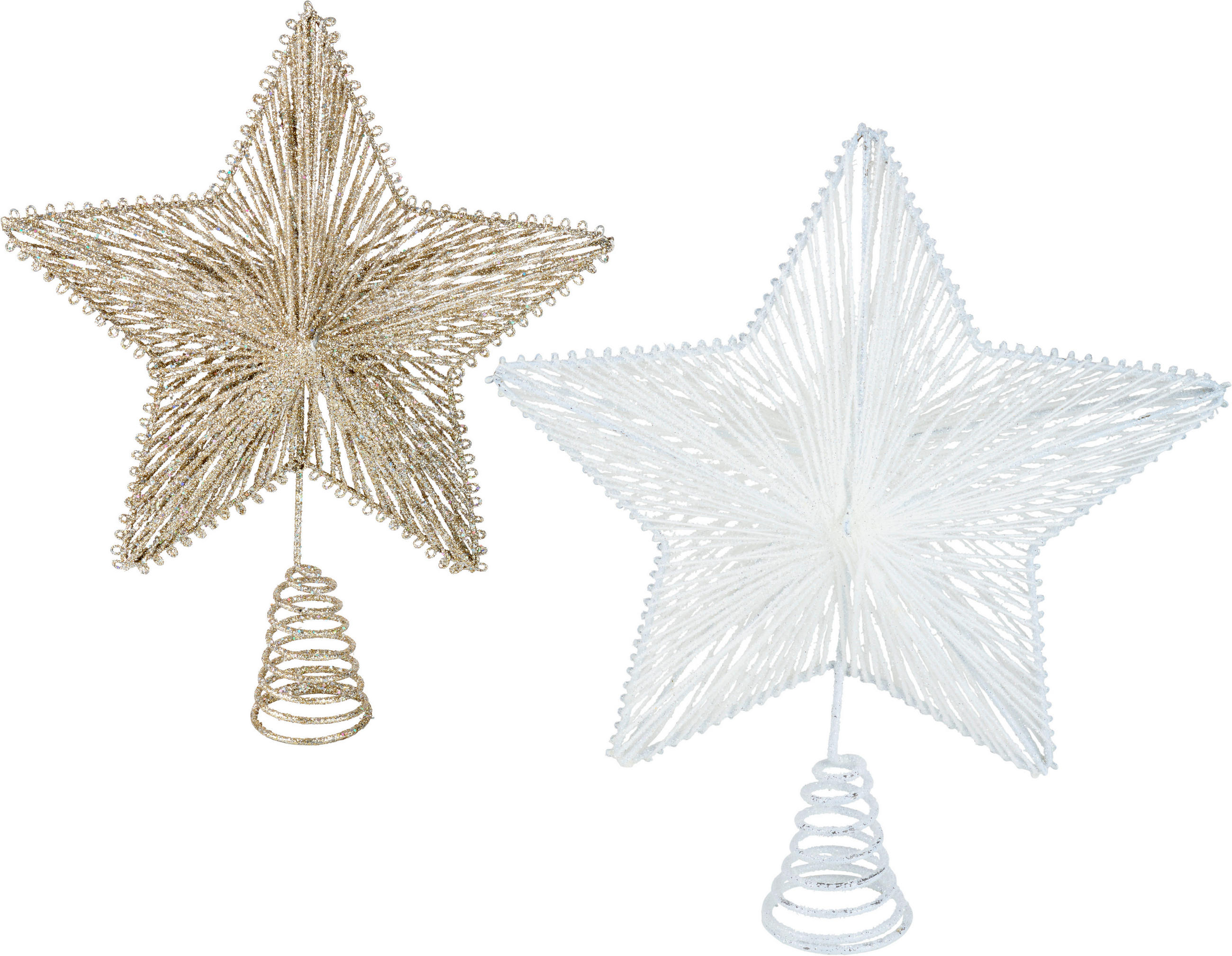 CHRISTBAUMSPITZE  - Champagner/Weiß, Basics, Metall (25,0/25,0/35,0cm)