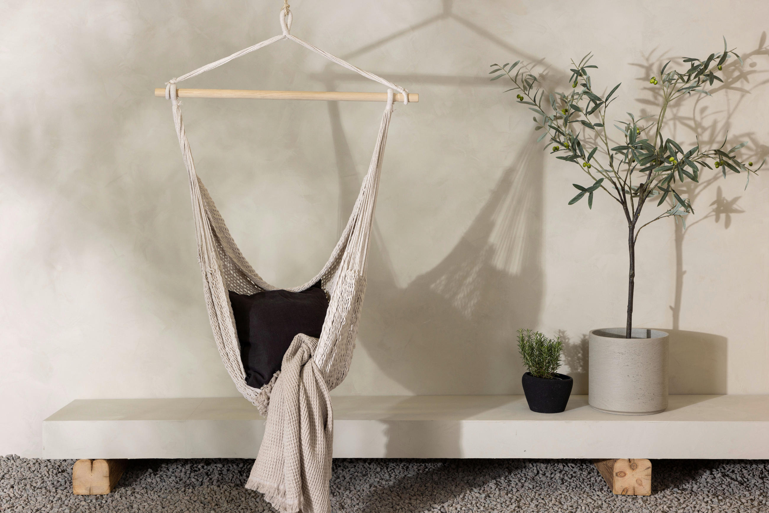 HÄNGESESSEL 110/135/34 cm  - Weiß, KONVENTIONELL, Textil (110/135/34cm) - Gardenson