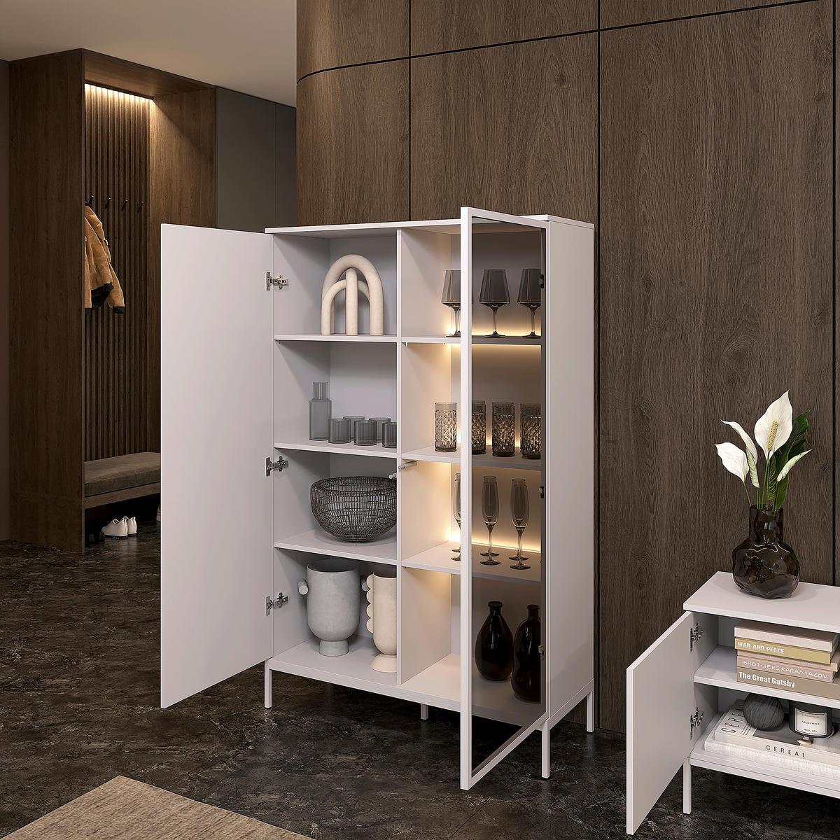 HIGHBOARD  103/167/38 cm  - Kaschmir, Konventionell, Glas/Holzwerkstoff (103/167/38cm) - Voleo