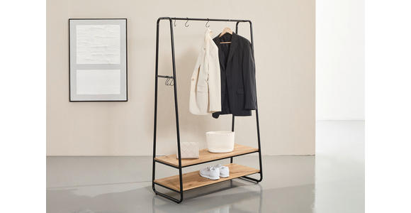 GARDEROBENSTÄNDER in Naturfarben, Schwarz 100/160/45 cm   - Schwarz/Naturfarben, Basics, Holzwerkstoff/Metall (100/160/45cm) - Xora