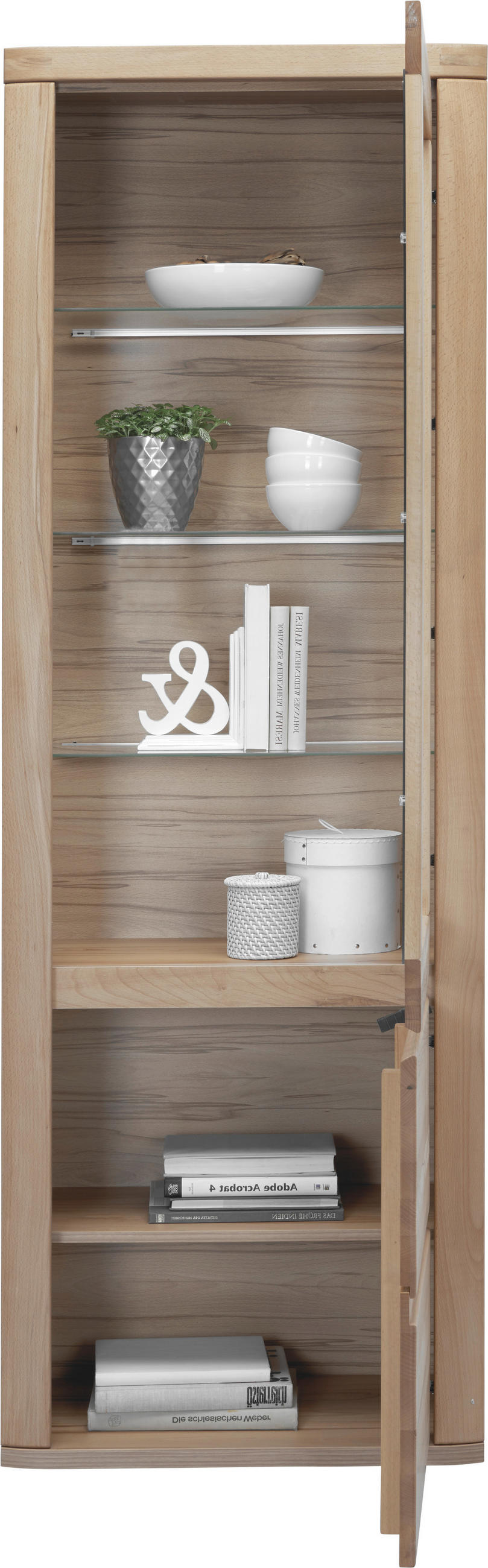 VITRINE Alteiche  66/204/38 cm  - Alteiche/Grau, Konventionell, Glas/Holz (66/204/38cm) - Voleo