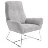 SESSEL in Flachgewebe Hellgrau  - Chromfarben/Hellgrau, Design, Textil/Metall (82/102/81cm) - Pure Home Lifestyle