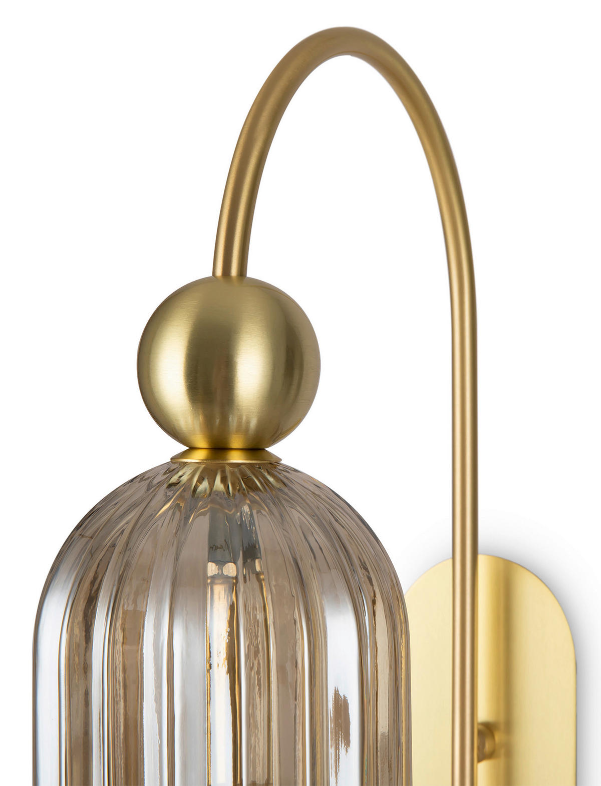 WANDLEUCHTE 10/53,5/26,5 cm   - Cognac/Goldfarben, Trend, Glas/Metall (10/53,5/26,5cm) - MAYTONI