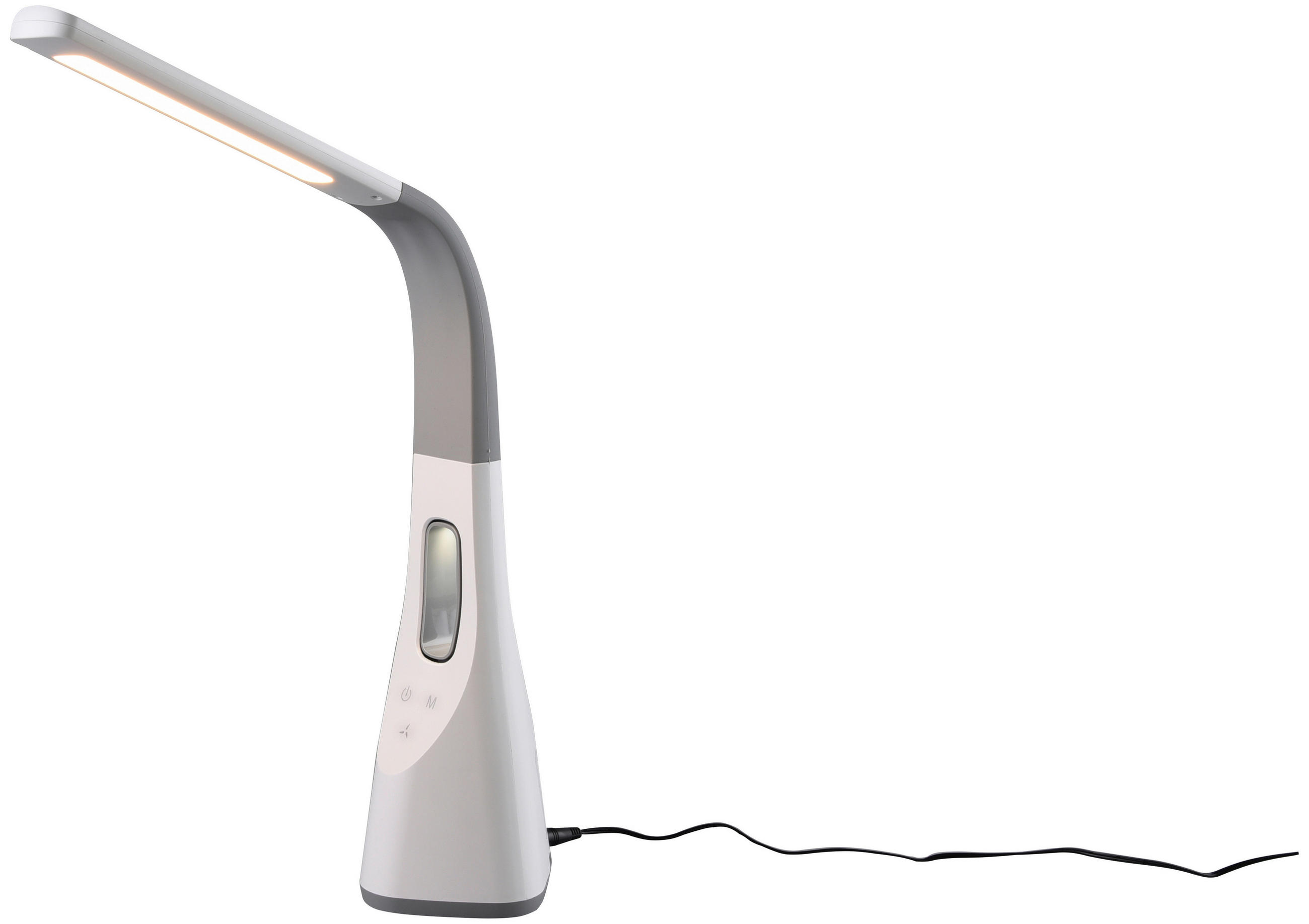 LAMPA NA PSACÍ STŮL, dotykový stmívač, 12,5/38/46 cm - bílá/šedá, Trend, plast (12,5/38/46cm) - Novel