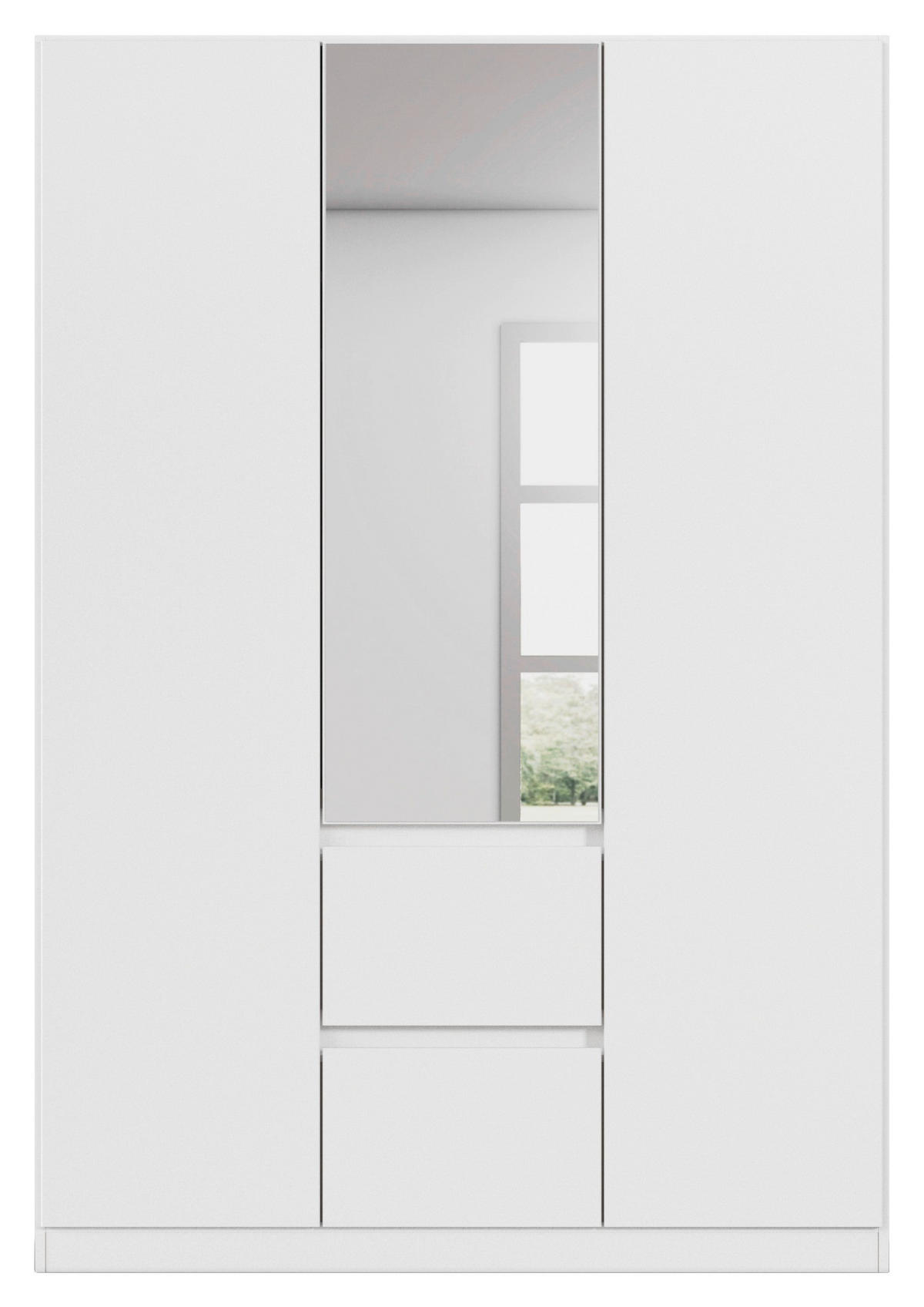 Nidda B: 136 cm Weiß in Silberfarben, Weiss  - Weiss/Silberfarben, Basics, Holzwerkstoff (136/197/54cm) - Rauch Möbel