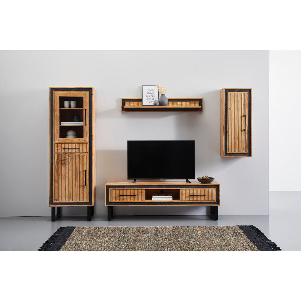 Thumbnail - Mid.you Lowboard, Schwarz, Akazie, Metall, Akazie, vollmassiv, Holz, 2 Schubladen, 160x50x40 cm, stehend, Wohnzimmer, Wo...