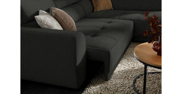 ECKSOFA in Struktur Schwarz 284/205 cm - Schwarz, Design, Kunststoff/Textil (284/205cm) - Xora